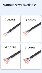 5 core 4 core 2 core sensor cable 24 AWG 3 pole