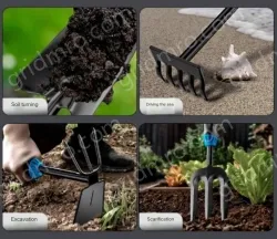 Planting four-piece set (gardening three-piece set + watering can)