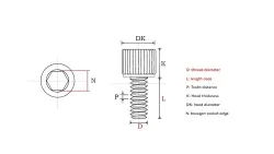 Cylindrical head hexagon socket screws M2*18