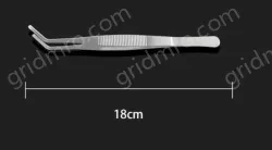Stainless steel tweezers Curved round toe (thick) 18cm