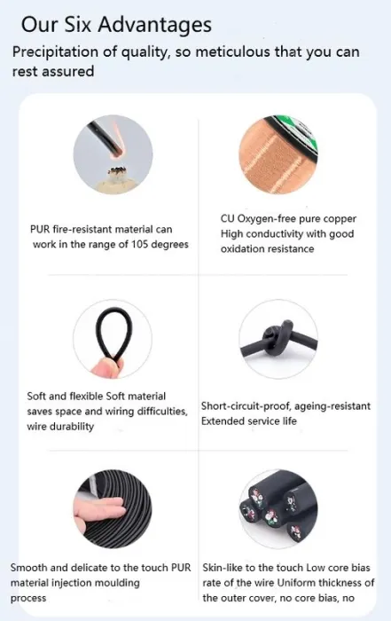 5 core 4 core 2 core sensor cable 24 AWG 3 pole